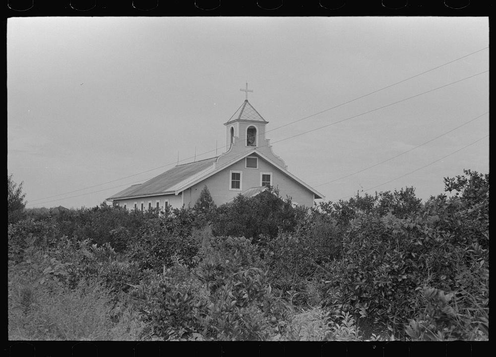 Church in the orange growing section, Boothville, Louisiana by Russell Lee