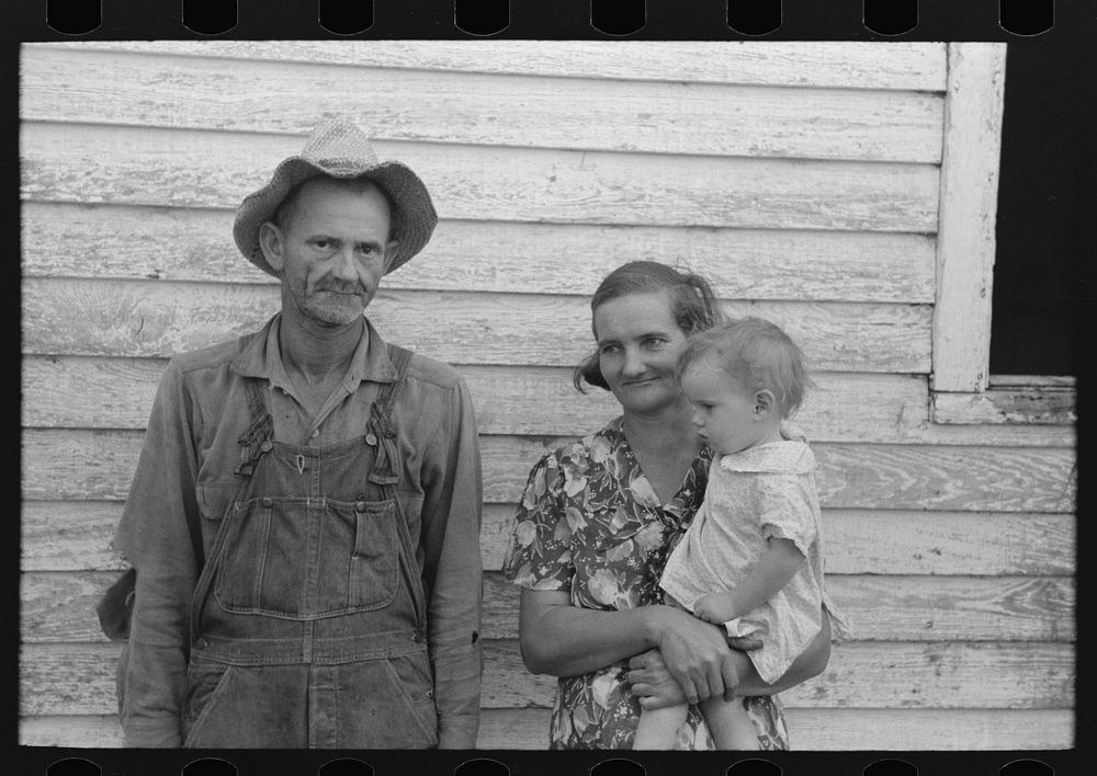 The Allen family, sharecroppers, near Morganza, Louisiana. They are about to receive aid from the FSA (Farm Security…