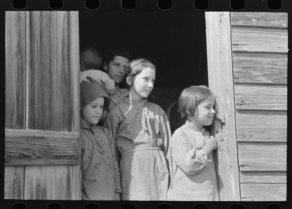 [Untitled photo, possibly related to: Daughters of wage laborer working in the sugarcane fields near New Iberia, Louisiana]…