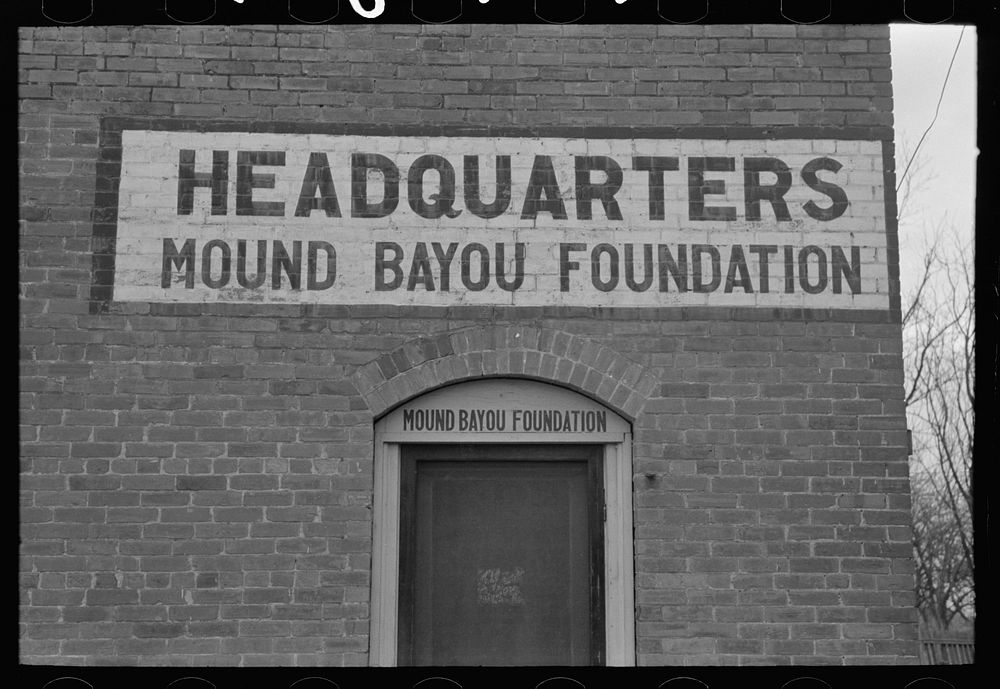 Headquarters of Mound Bayou Foundation, Mound Bayou, Mississippi. Only all town in this section. This town was founded and…