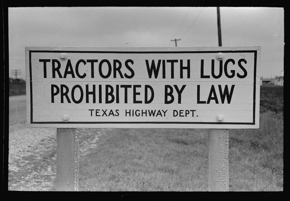 Sign on highway near Sinton, Texas by Russell Lee