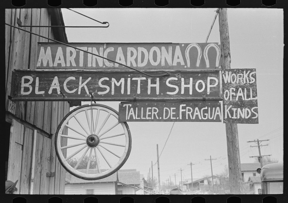 Blacksmith shop, San Antonio, Texas by Russell Lee