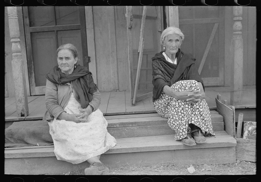 Mexican women sitting on porch, San Antonio, Texas by Russell Lee