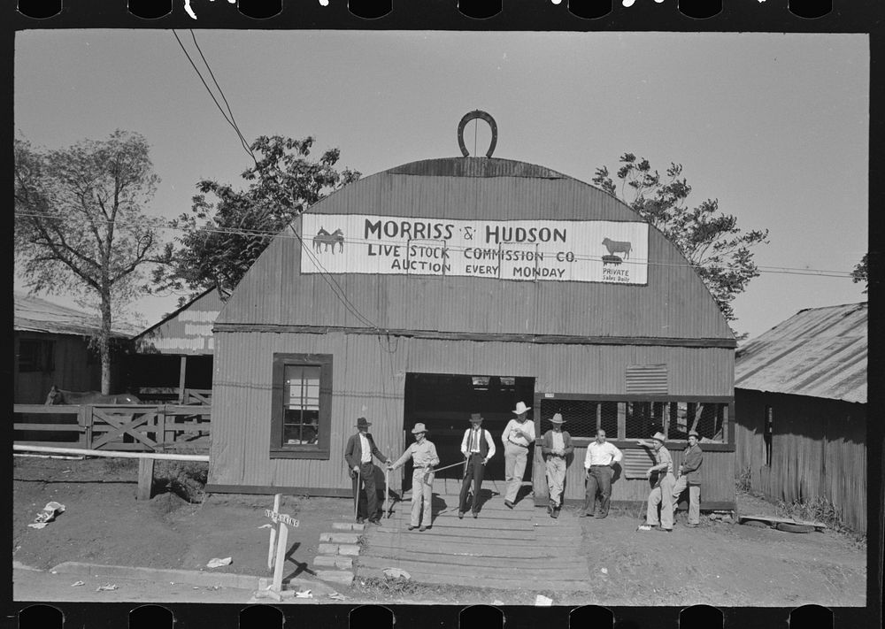 Livestock auction house, San Augustine, Texas by Russell Lee