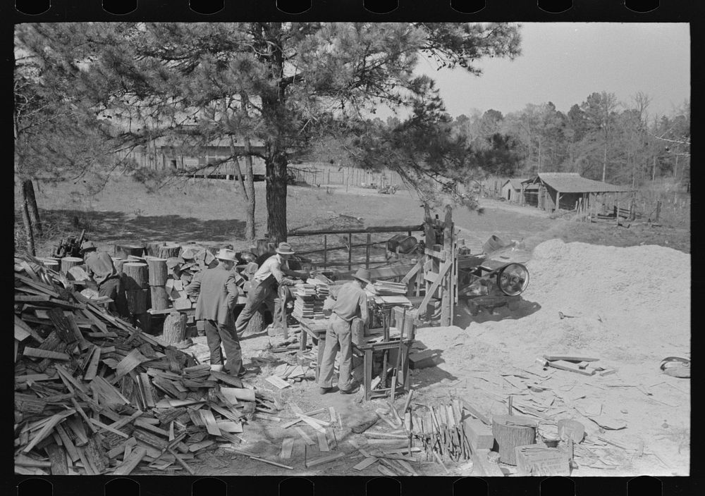 Sawmill for making shingles near Jefferson, Texas by Russell Lee