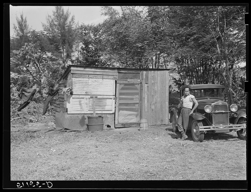 Migrant vegetable pickers and packinghouse workers. A Filipino's living quarters. Belle Glade, Florida. Sourced from the…