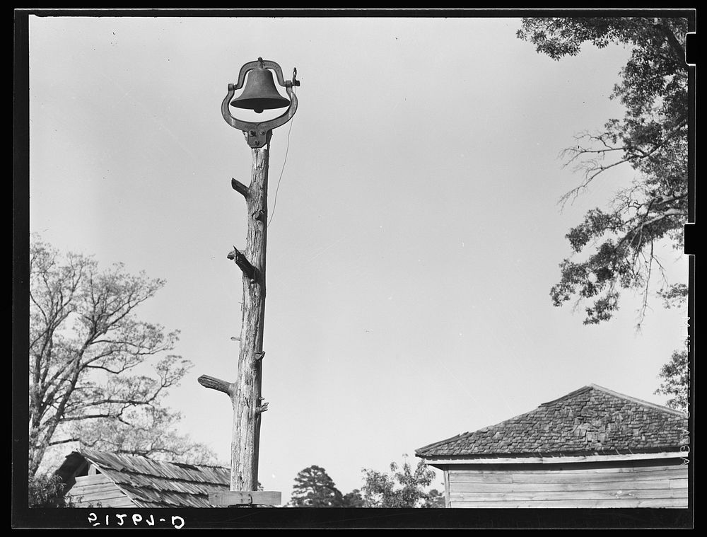 Bell on plantation. Greene County, Georgia. Sourced from the Library of Congress.