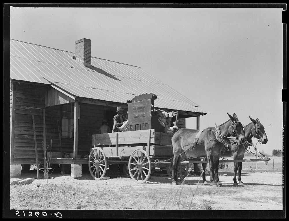 Former tenant moving into new home where he will be a day laborer. Southern Georgia. Sourced from the Library of Congress.