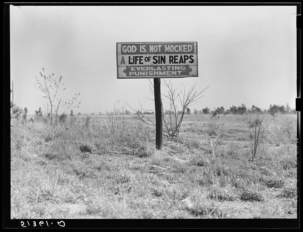 Religious signs along highway. Georgia. Sourced from the Library of Congress.