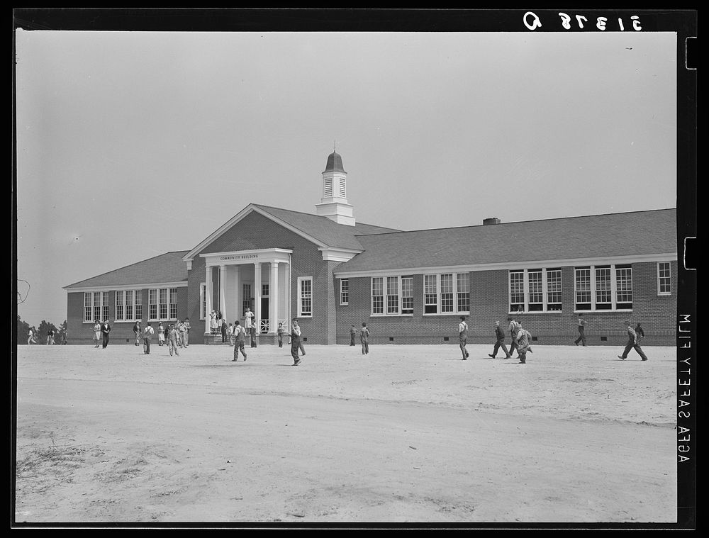 [Untitled photo, possibly related to: New school and community building. Goodman School at noon hour. Coffee County…