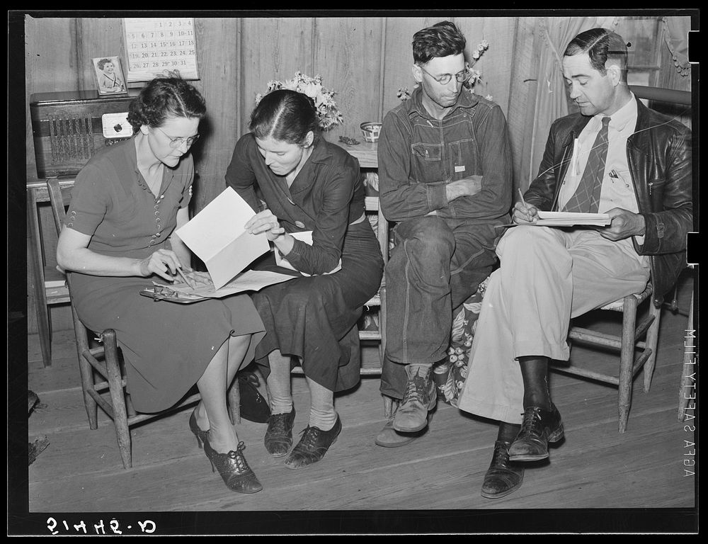 [Untitled photo, possibly related to: At a meeting of the Clark Hill Club, conducted by Miss Velma Patterson, vocational…