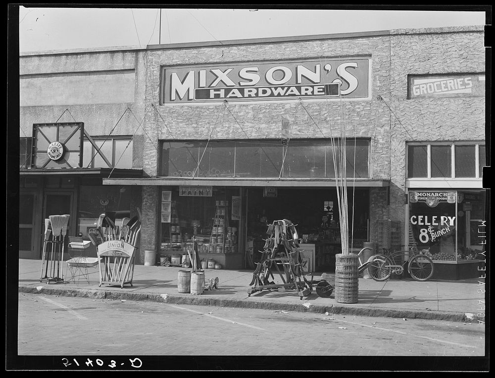Front of hardware store. Enterprise, Alabama. Sourced from the Library of Congress.