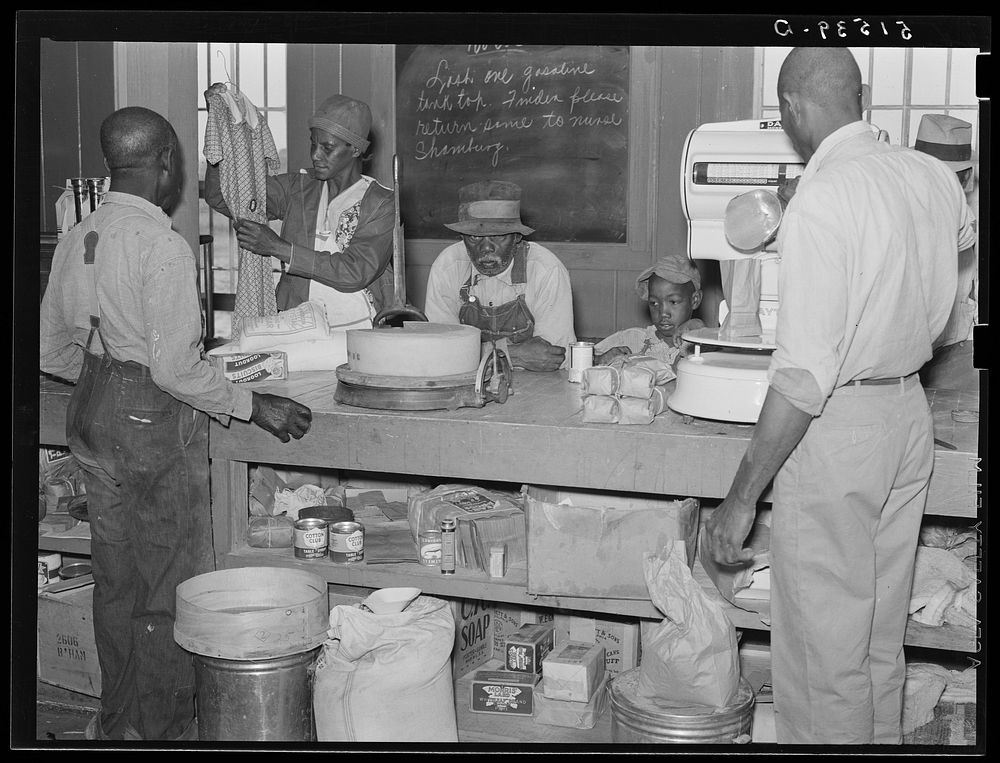 Inside cooperative store. Gee's Bend, Alabama. Sourced from the Library of Congress.