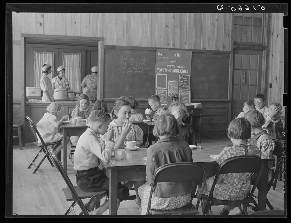 [Untitled photo, possibly related to: A hot mid-morning lunch in school. Ashwood Plantations, South Carolina]. Sourced from…