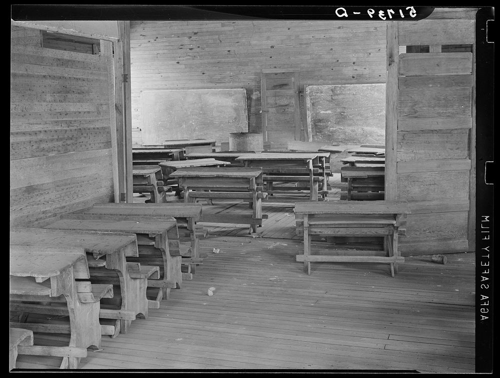 Interior of classroom in old Goodman school (the new Goodman school replaced three smaller schools). Coffee County, Alabama.…