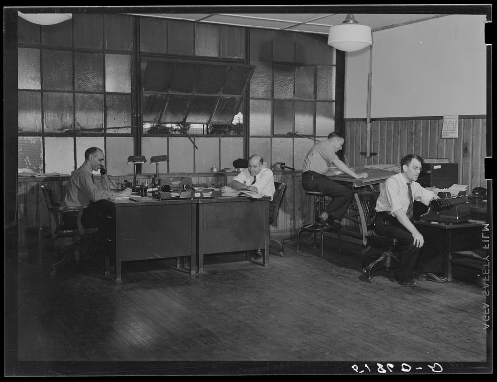 [Untitled photo, possibly related to: Interior of workshop, FSA (Farm Security Administration) warehouse depot. Atlanta…