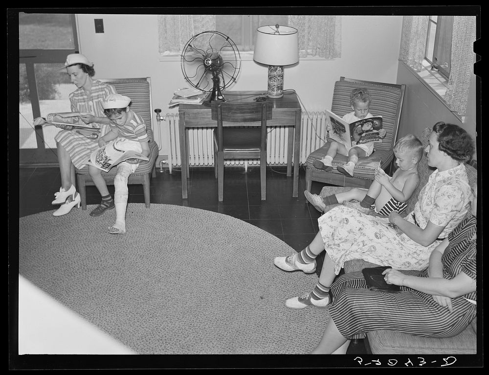 [Untitled photo, possibly related to: In the waiting room at medical center. Greenbelt, Maryland]. Sourced from the Library…