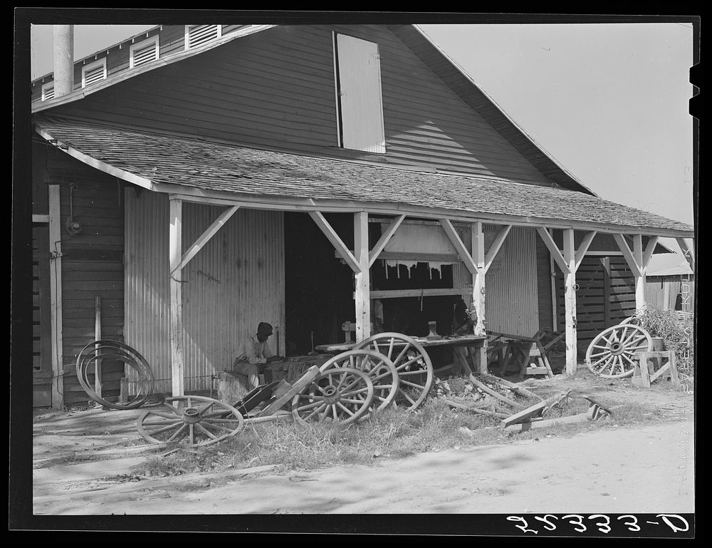[Untitled photo, possibly related to: Uncle George's smith and carpentry shop. He has been on the plantation for fifty…