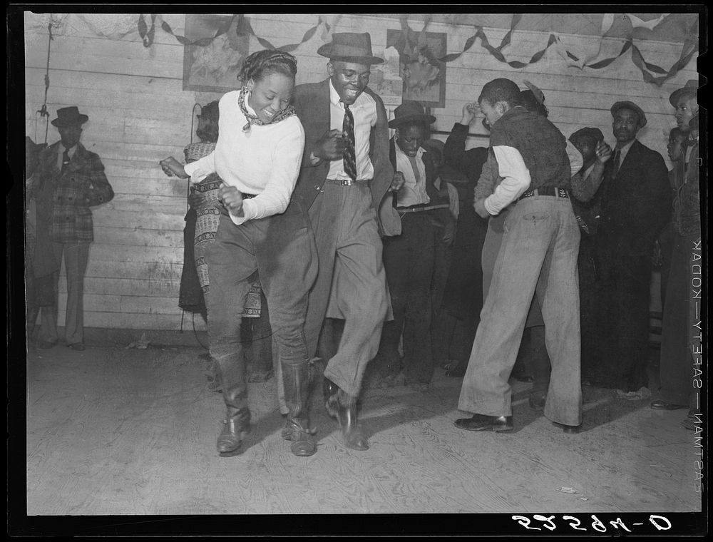 Jitterbugging in  juke joint, Saturday evening, outside Clarksdale, Mississippi. Sourced from the Library of Congress.