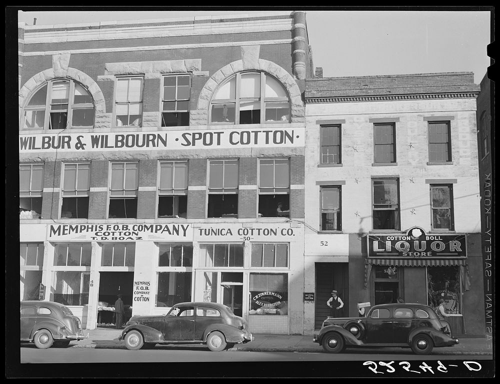 Cotton Row, Front Street, Memphis, Tennessee. Sourced from the Library of Congress.