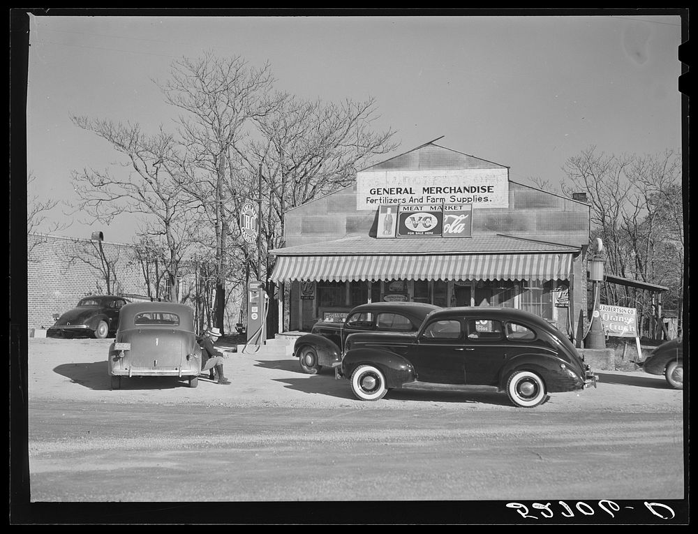 General store at crossroad. [Rolesville, Wake County, North Carolina]. Sourced from the Library of Congress.
