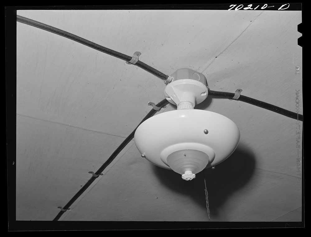 Electric light fixtures have been installed by FSA (Farm Security Administration) rehabilitation borrower who rents from…