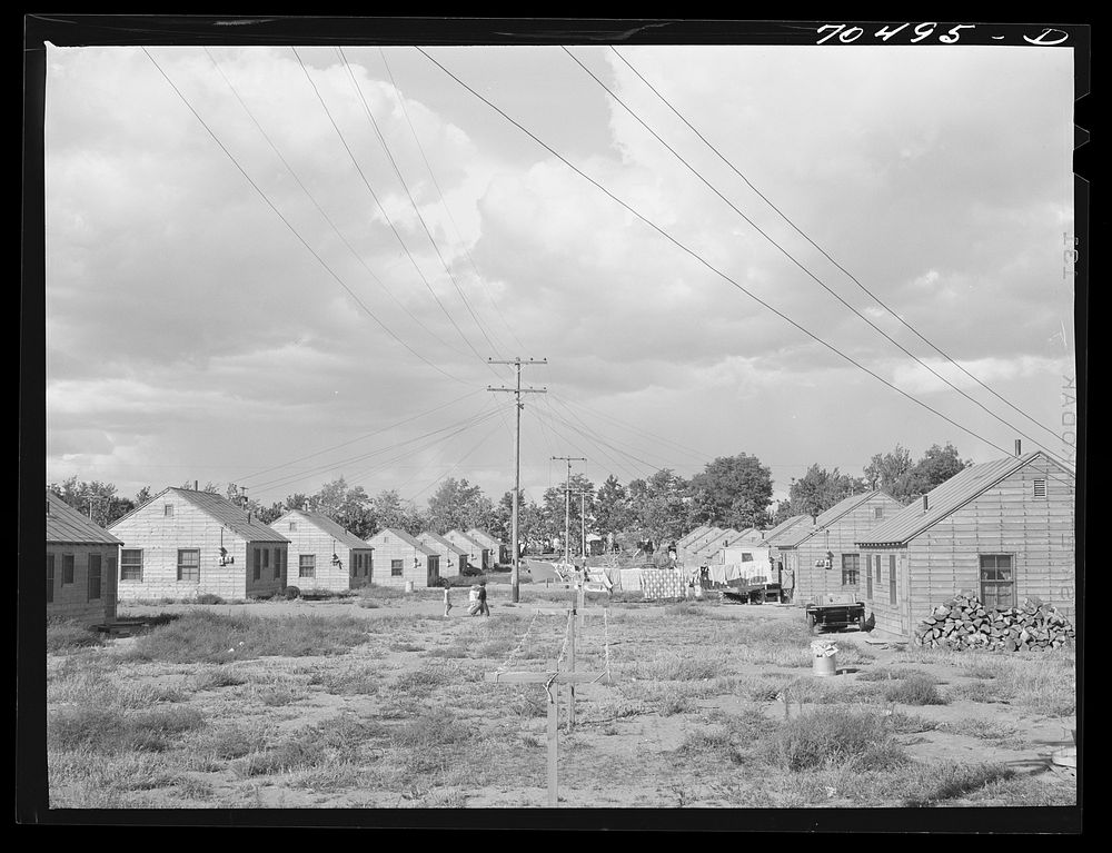 Housing built by contractor at Umatilla ordnance depot for office workers. Hermiston, Oregon by Russell Lee