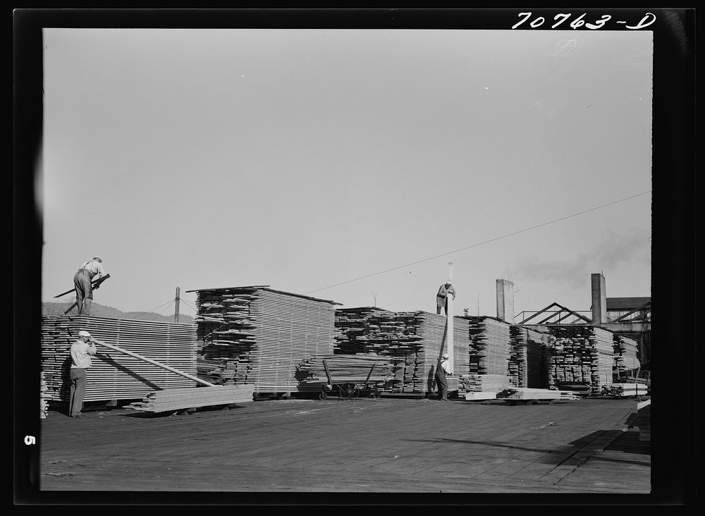 Lumberyard at sawmill. Tillamook, Oregon Free Photo rawpixel