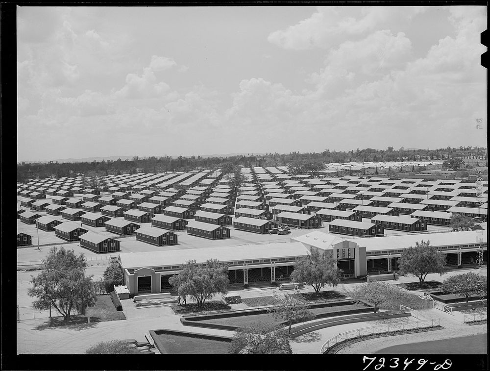 Santa Anita reception center, Los Angeles County, California. The evacuation of Japanese and Japanese-Americans from West…