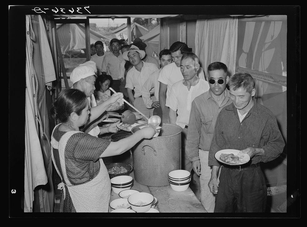Nyssa, Oregon. FSA (Farm Security Administration) mobile camp. Cooperative mess halls of the Japanese-Americans by Russell…