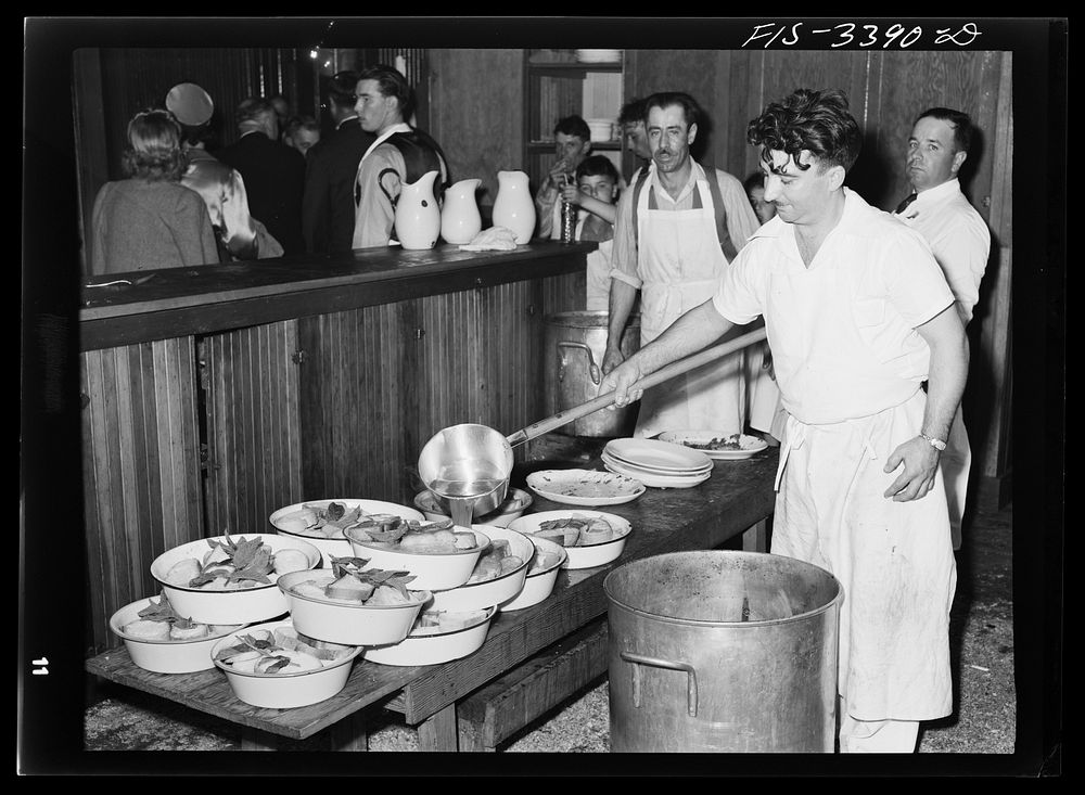 Making the soupa for dinner at the Festival of the Holy Ghost, Novato, California. Soupa is one of the special dishes of the…