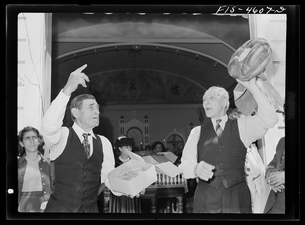 [Untitled photo, possibly related to: Auction followed the dinner at the fiesta of the Holy Ghost. Santa Clara, California.…