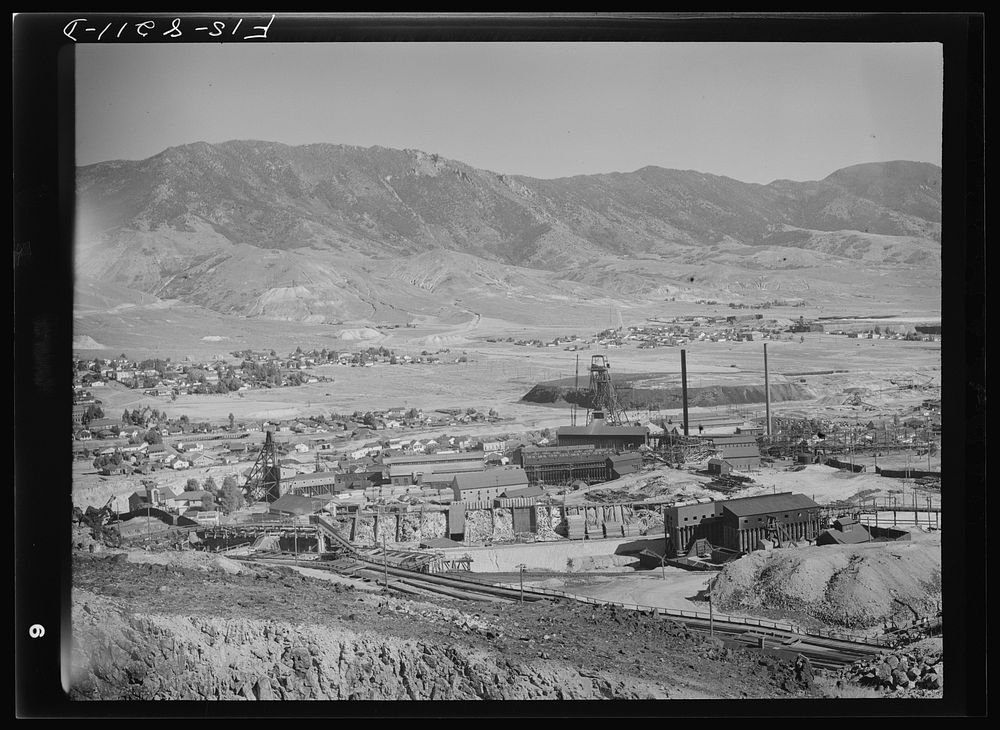 Butte, Montana. Anaconda Copper Mining Company. Some of the copper mines by Russell Lee