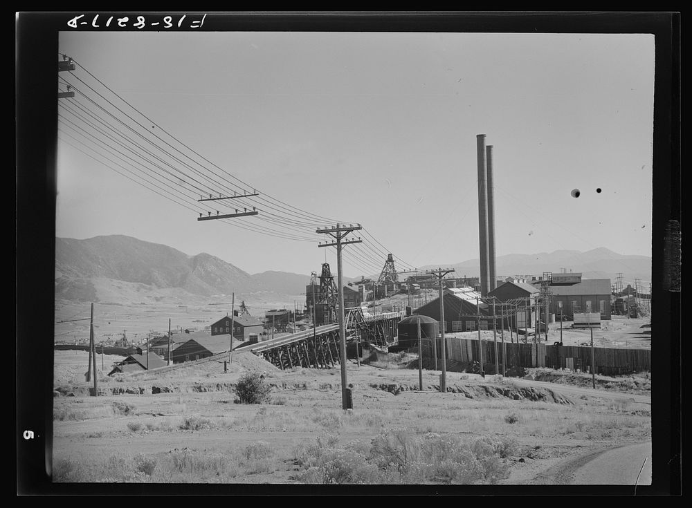 [Untitled photo, possibly related to: Butte, Montana. Anaconda Copper Mining Company. Copper mines on the richest hill on…