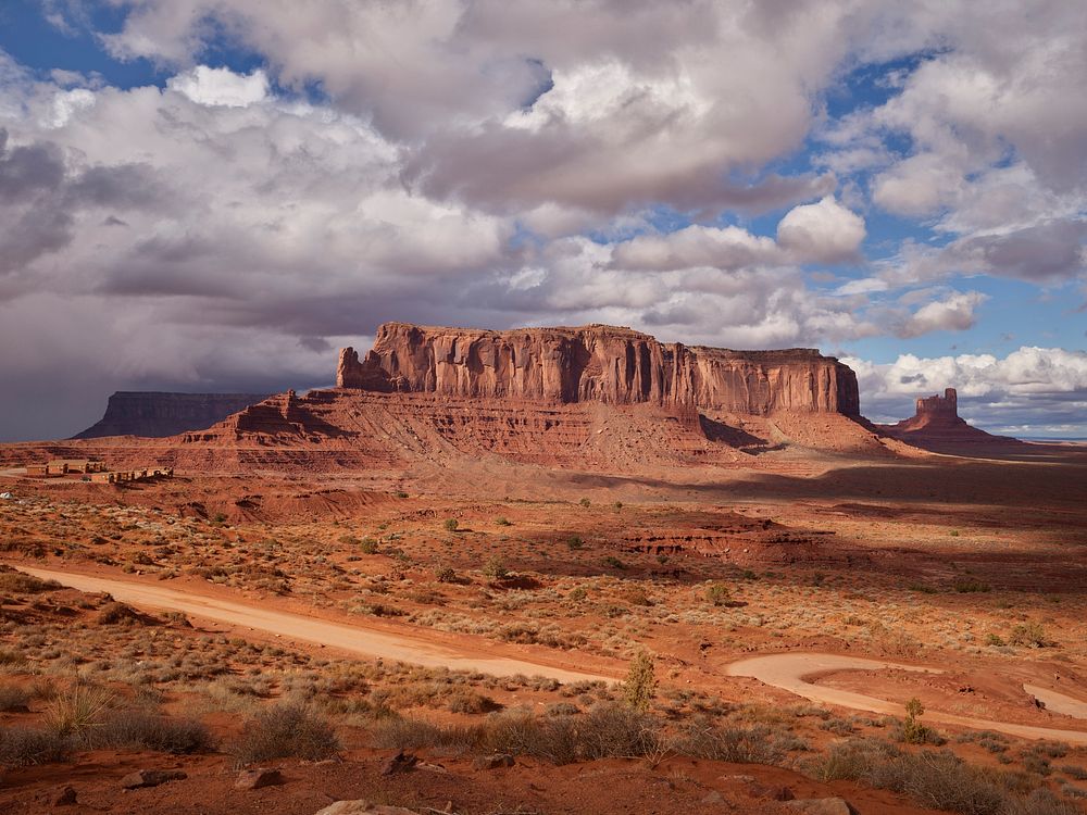 Scene in the Arizona portion of Monument Valley, a desert region on the Arizona-Utah border known for the towering sandstone…