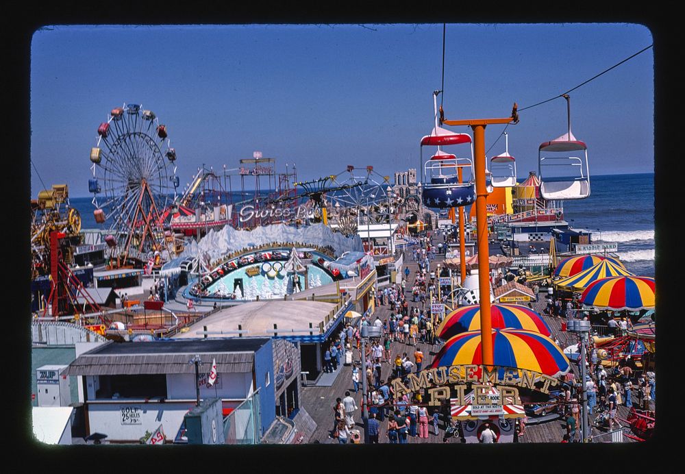 Rides above 50mm, Seaside Heights, New Jersey (1978) photography in high resolution by John Margolies. Original from the…