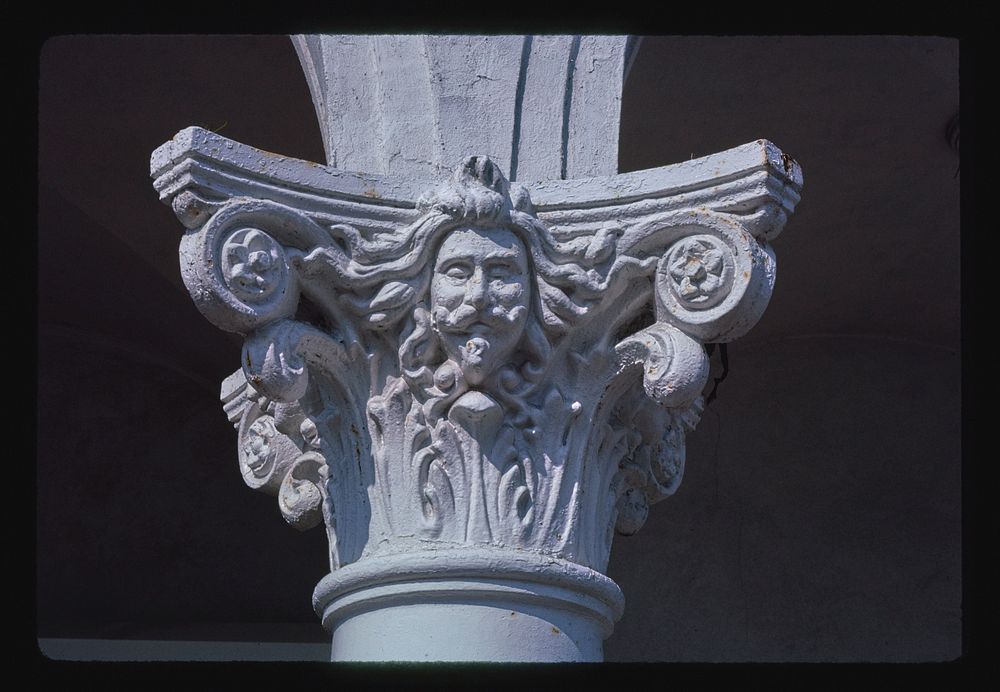 Venice column capital, Venice, California (1985) photography in high resolution by John Margolies. Original from the Library…