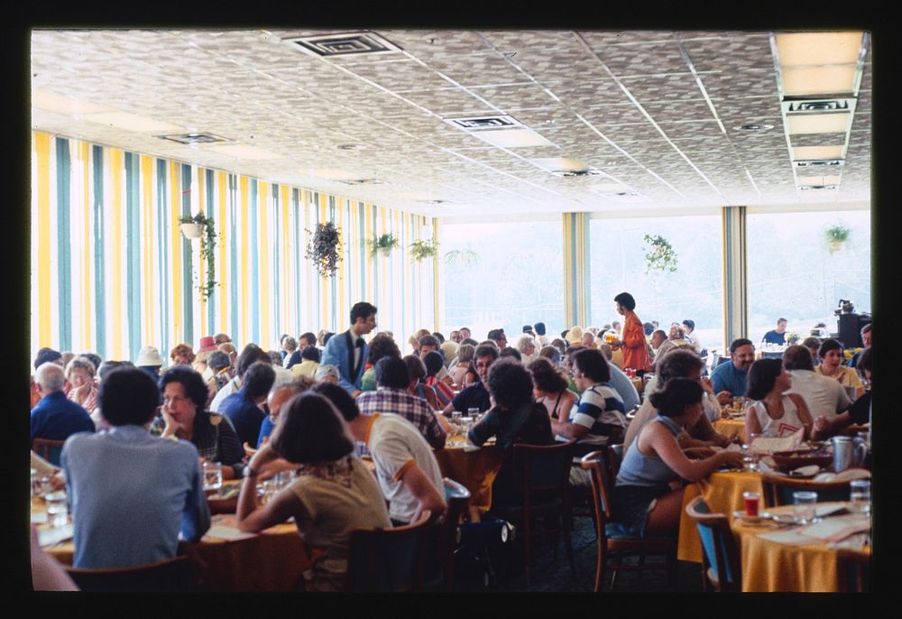 Homowack dining room, Mamakating, New York (1977) photography in high resolution by John Margolies. Original from the…
