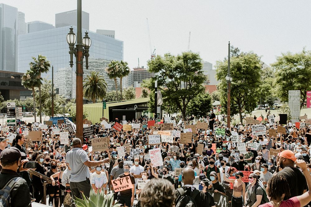 Black Lives Matter protest in downtown Los Angeles. 4 JUN, 2020, LOS ANGELES, USA
