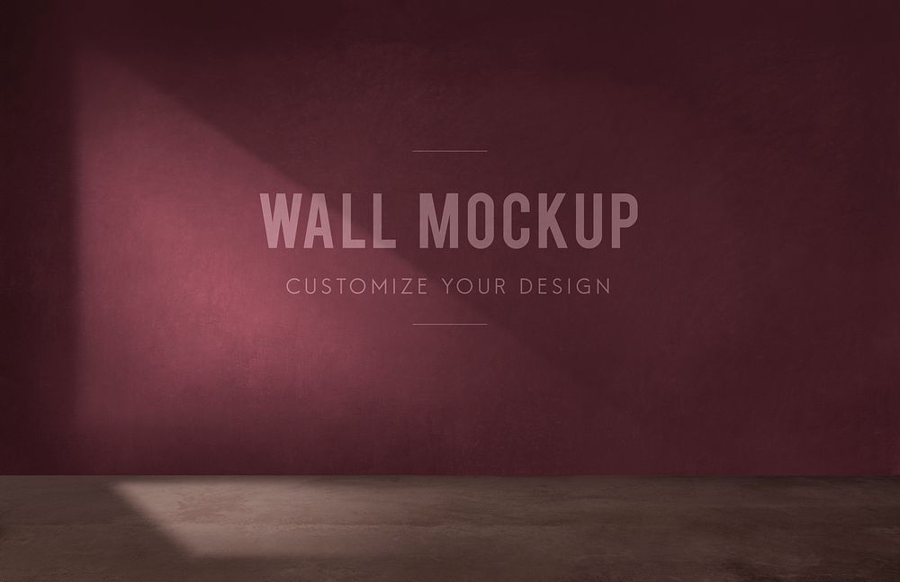 Empty room with a burgundy wall mockup