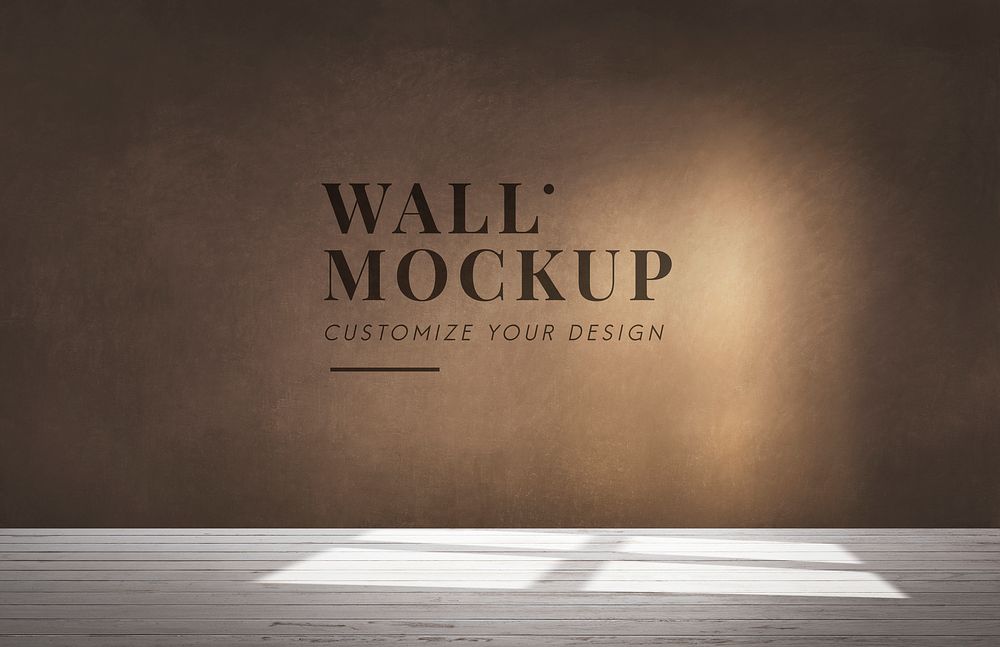 Empty room with a brown wall mockup