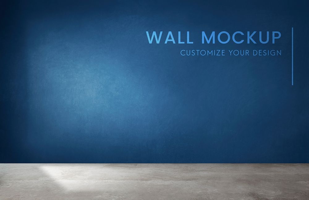 Empty room with a blue wall mockup