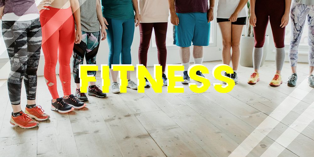 Group of fitness people copy space
