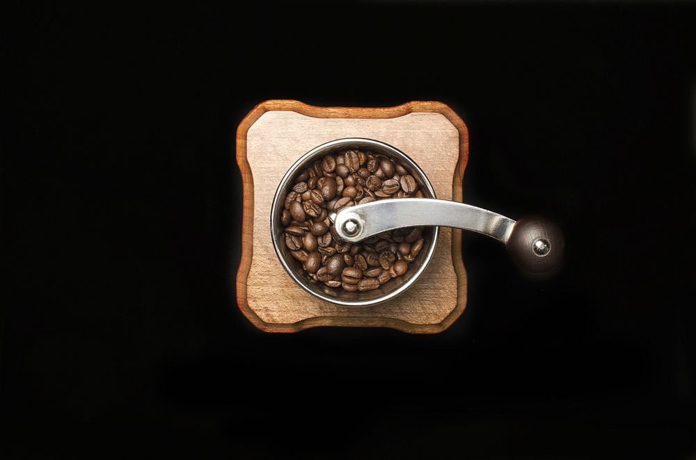 Free coffee bean grinder image, public domain coffee machine tool CC0 photo.