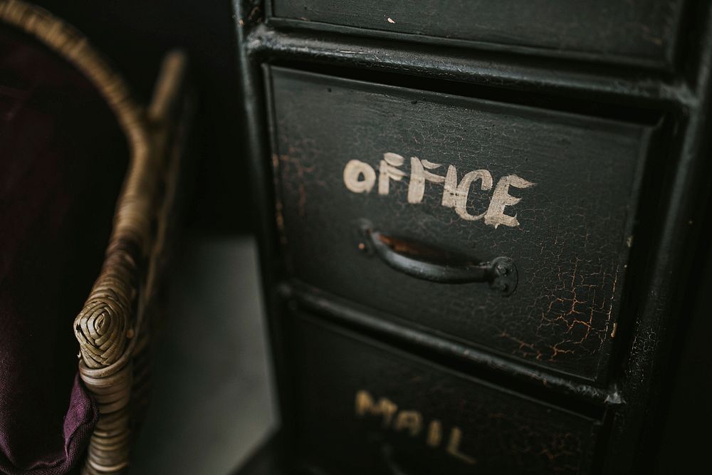 Black Office Desk Vintage 