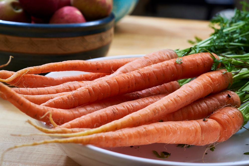 Free closeup on carrots for cooking, public domain vegetable CC0 photo