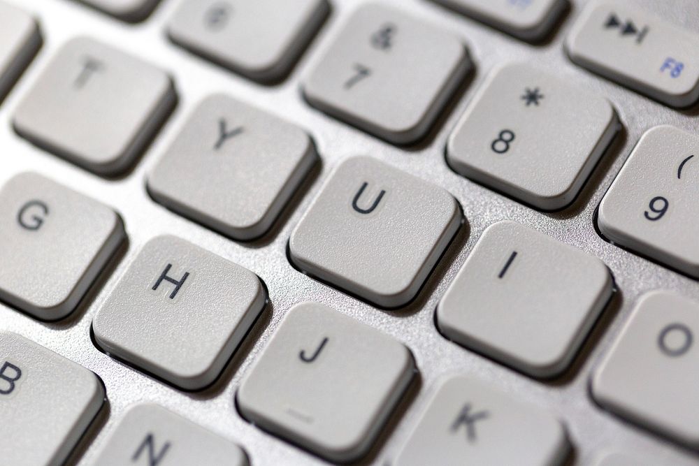 Free close up white keyboard image, public domain CC0 photo.