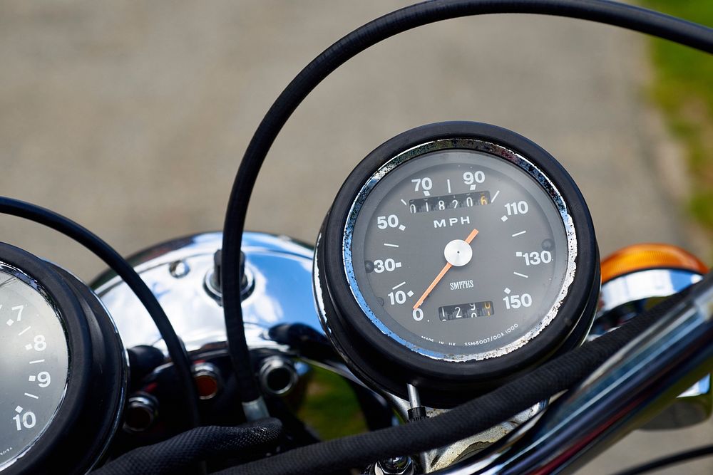 Free vintage motorcycle gauges image, public domain vehicle CC0 photo.