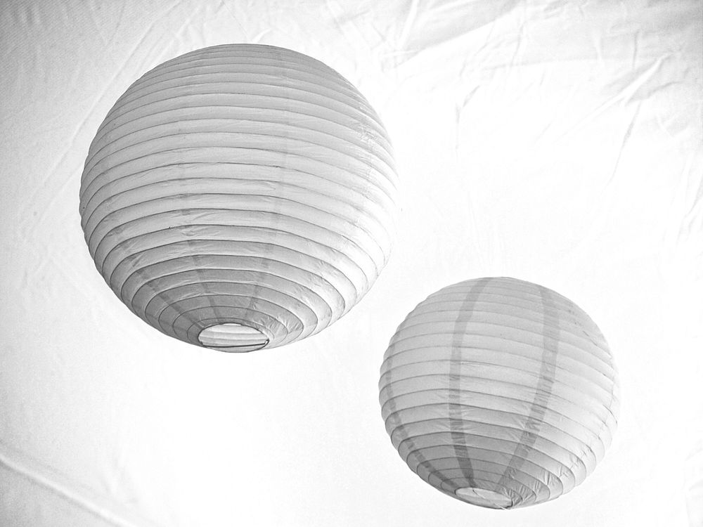 Free lanterns hanging monochrome photography public domain CC0 photo.