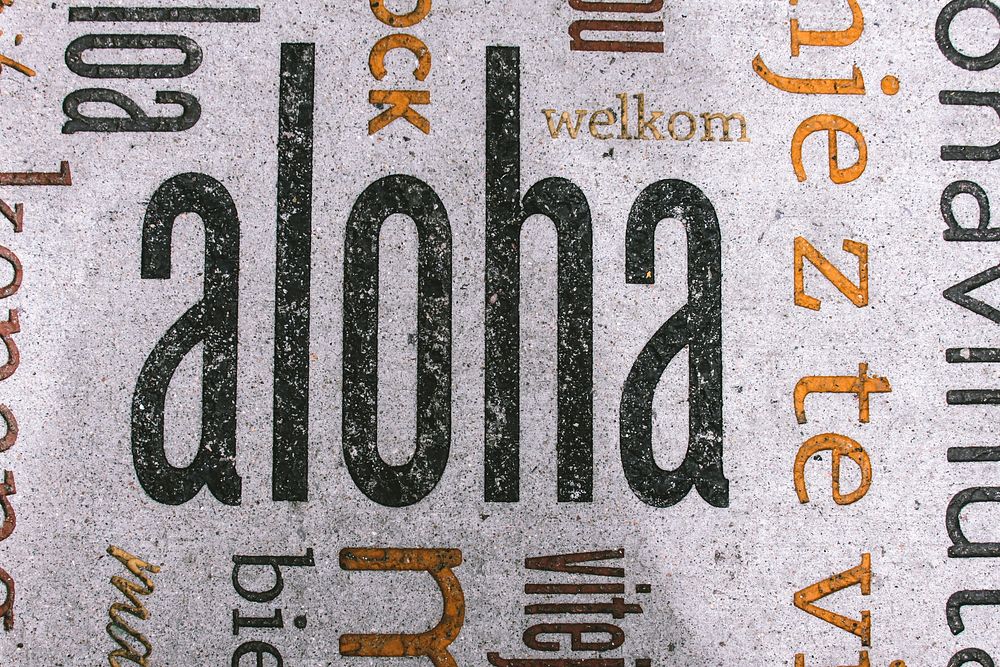 Free aloha welcome image, public domain typography CC0 photo.